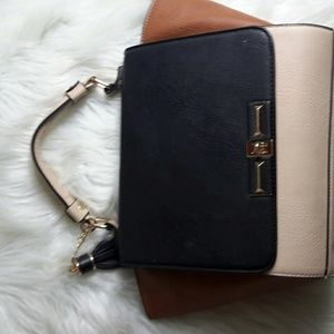 Tan and Black Shoulder Purse
